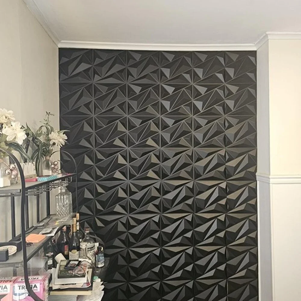 Geometric Black Wall Panels